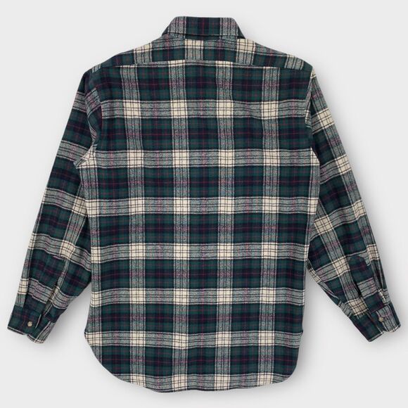 VINTAGE Pendleton Board Shirt Mens Medium Green Plaid Blackwatch Wool USA Made - Picture 5 of 11